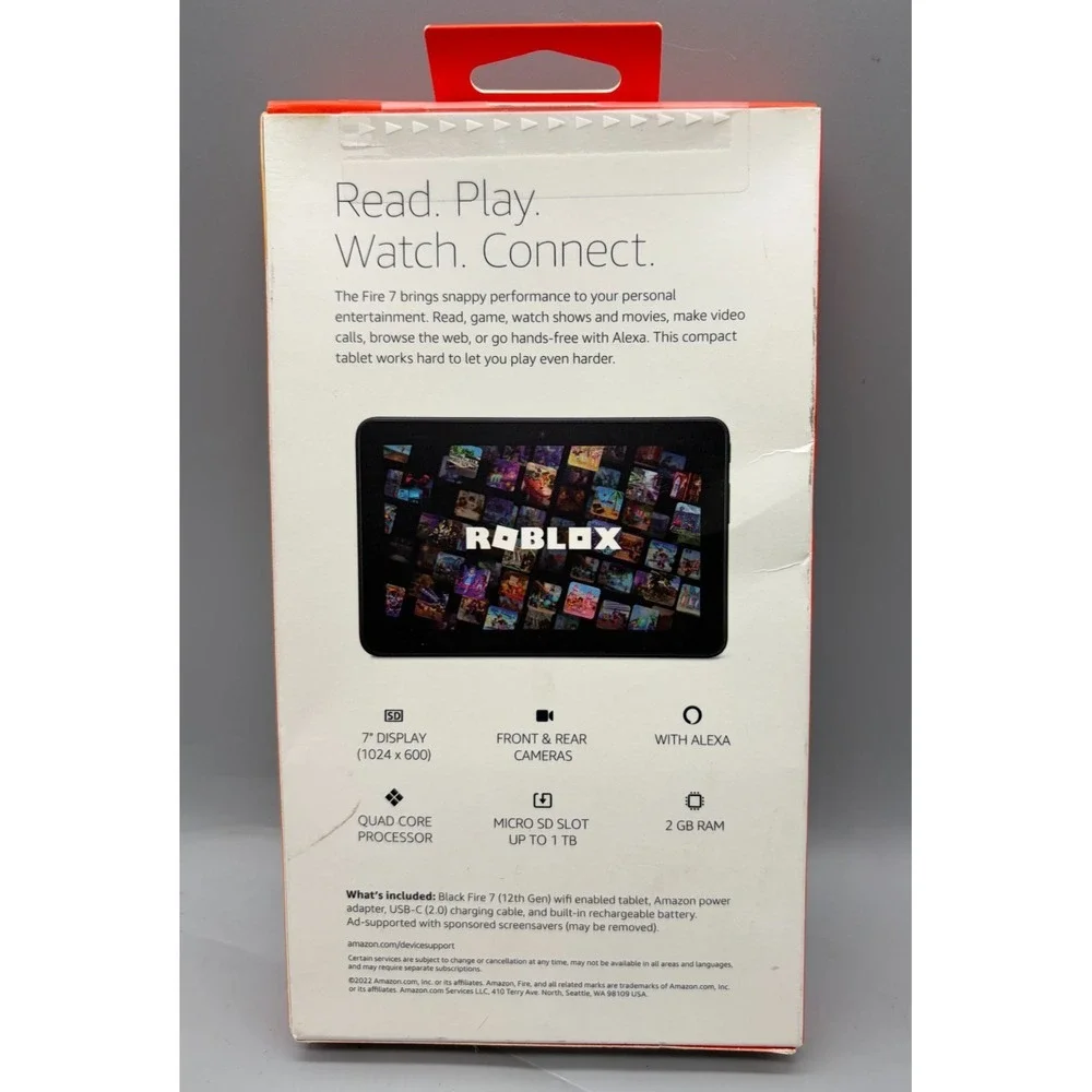 Amazon Fire 7 Tablet (12th Gen) 16GB WiFi - Black - Sealed